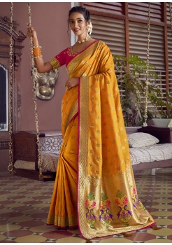 Yellow Silk Saree